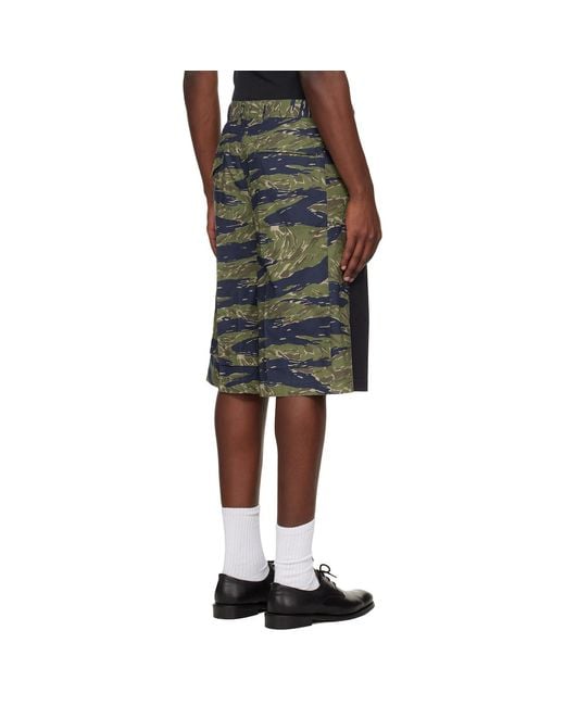 Toga Virilis Black Camouflage Shorts for men