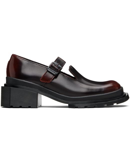Dr. Martens Black Burgundy Maybole Square Toe Mary Jane Heels
