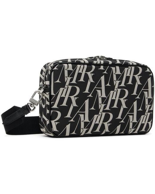 Sac caméra noir et blanc cassé à motif en tissu jacquard Amiri pour homme en coloris Black