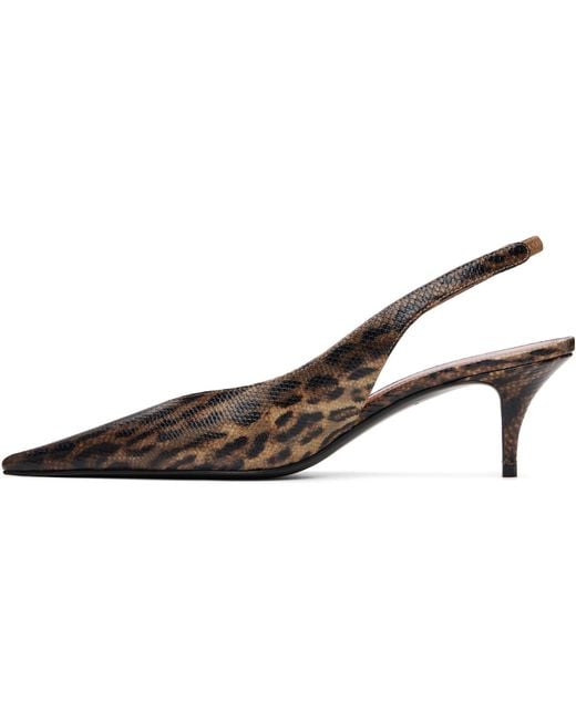 AMINA MUADDI Black Anok Sling 55 Snakeskin Heels