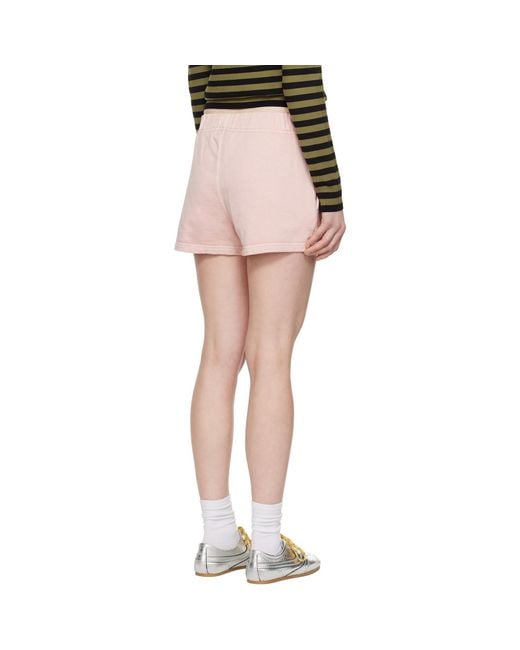 A Bathing Ape Pink Pigment Dyed One Point Sweat Shorts