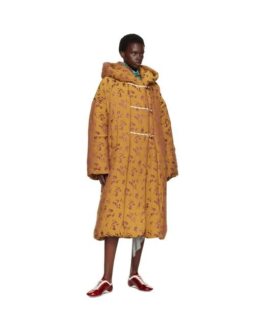 Dries Van Noten Brown Floral Coat