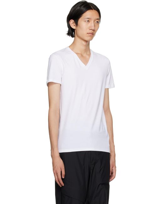 Zegna White V-neck T-shirt for men