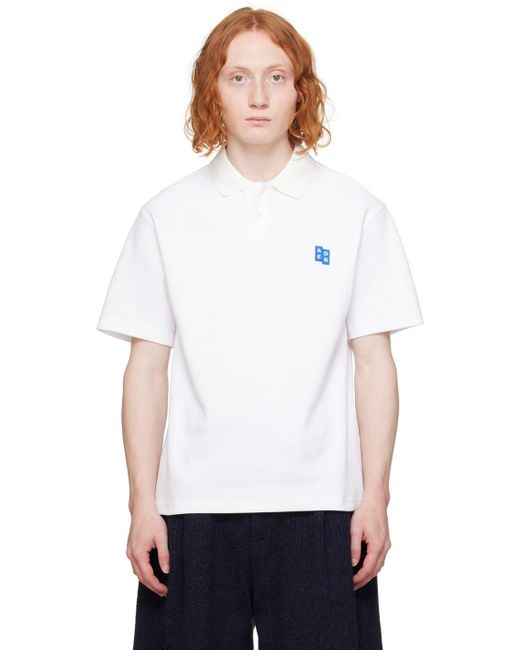 Adererror White Significant Patch Polo for men