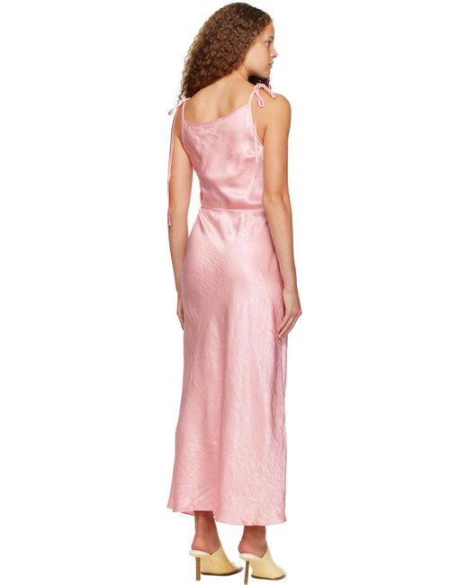 Acne Multicolor Pink Wrap Maxi Dress