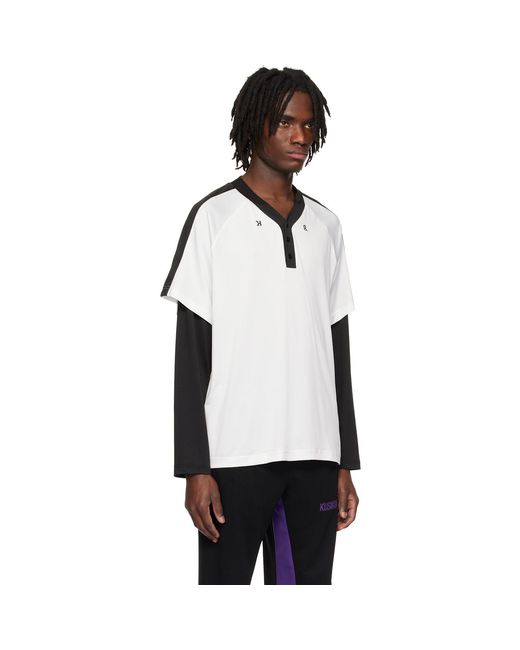 Kusikohc Black Baseball Long Sleeve Top for men