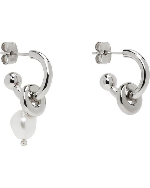 Justine Clenquet Metallic Ethan Faux-Pearl Earrings for men