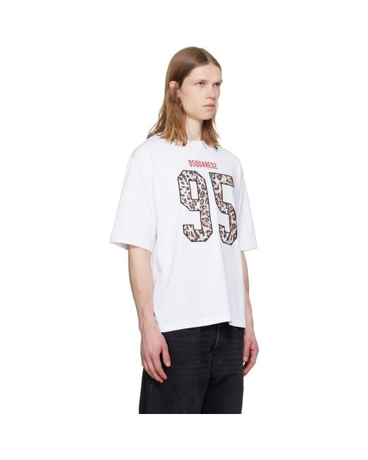 DSquared² White Wild2 Loose Fit T-Shirt for men
