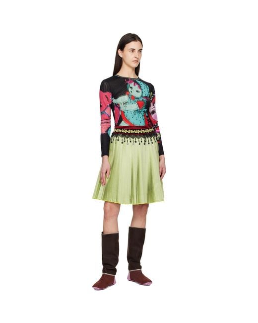 Chopova Lowena Red Sweeties Fitted Mesh Top