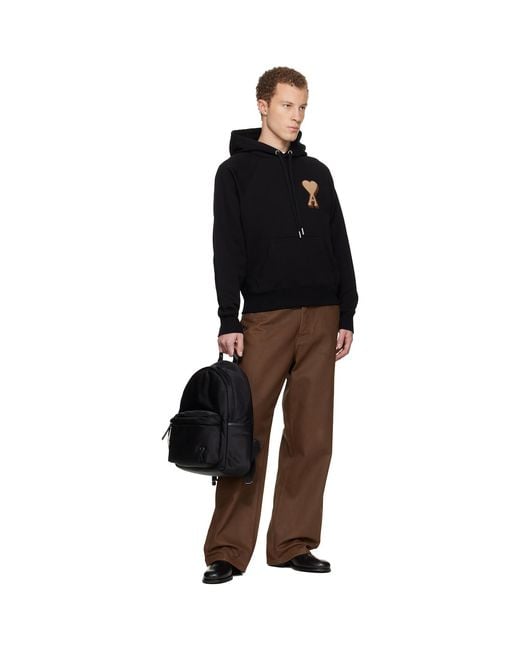 AMI Black Marcel Backpack for men