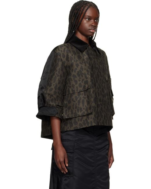【関税込み】sacai ブラウン Leopard Print スコート SS25R_SACAI_LEOPARDCLLRDNYLNTW