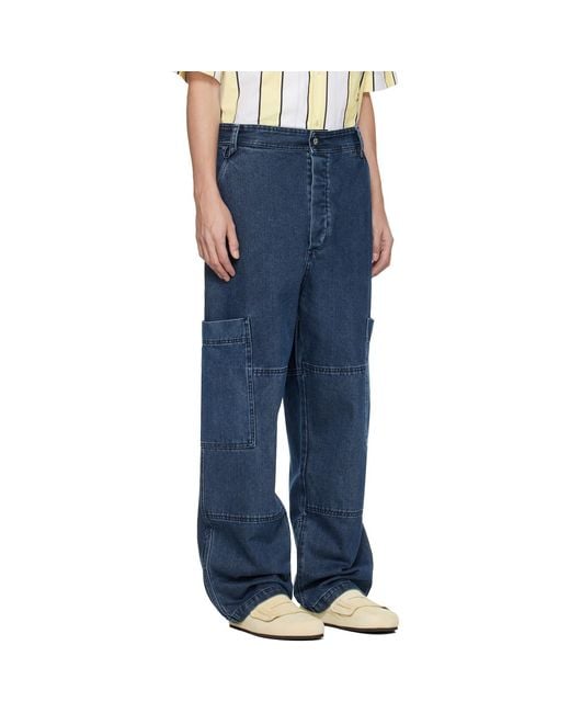 Jacquemus 'The Carré De-Nîmes' Denim Cargo Pants in Blue for Men
