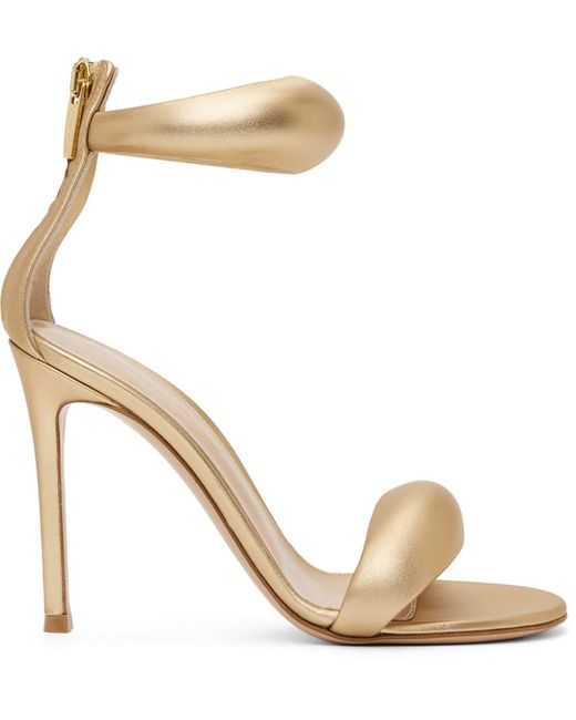 Gianvito Rossi Metallic Gold Bijoux Heeled Sandals