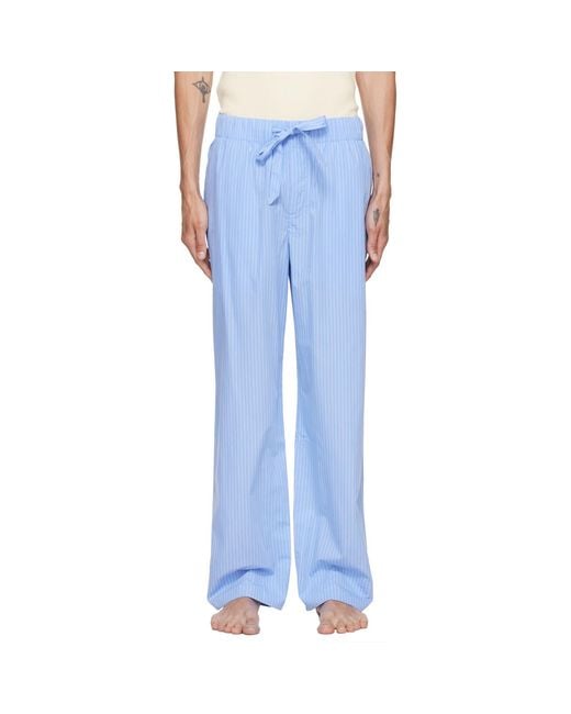 Tekla Blue Poplin Pyjama Pants for men
