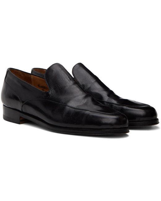 The Row Black Enzo Loafers