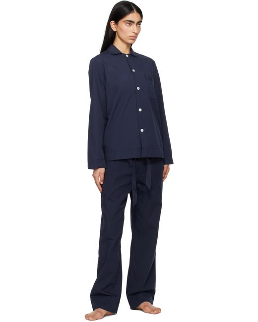 Tekla Blue Poplin Pyjama Pants