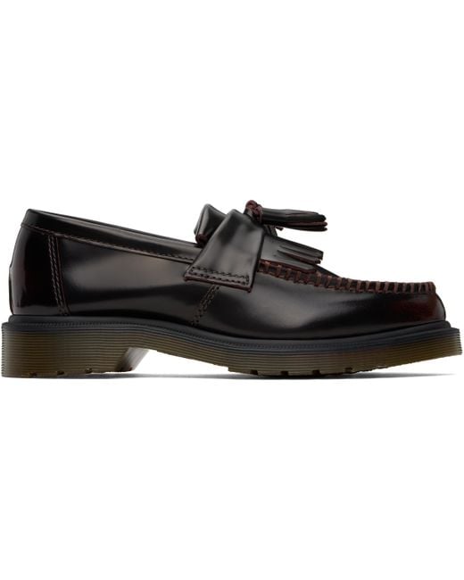 Dr. Martens Black Burgundy Adrian Arcadia Leather Tassel Loafers for men