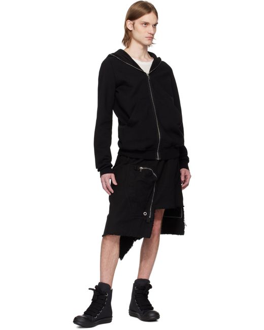 Rick Owens Black Hollywood Zip Hoodie for men