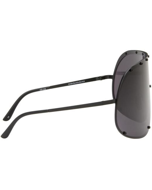 Rick Owens Gray Black Shield Sunglasses for men