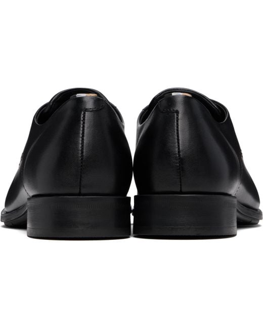 メンズ Boss ブラック レザー シグネチャ トリム ダービー Black