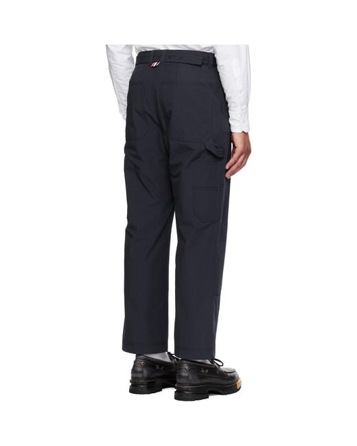 Thom Browne Blue Cotton Suiting Carpenter Trousers for men