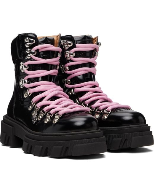 Ganni Black Cleated Mountain Ankle Boot