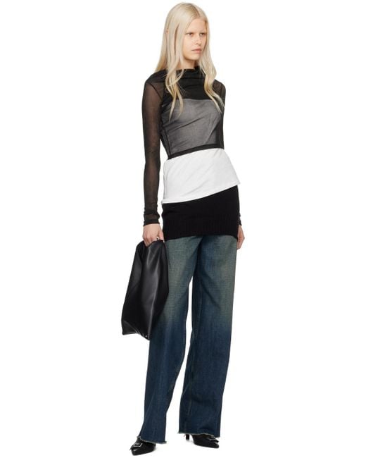 MM6 by Maison Martin Margiela ロールエッジ ミニスカート Black