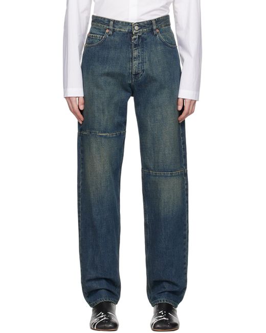 メンズ MM6 by Maison Martin Margiela ブルー フェードジーンズ 