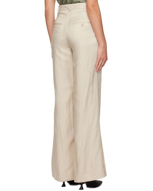 Anine Bing Natural Off-white Lyra Trousers