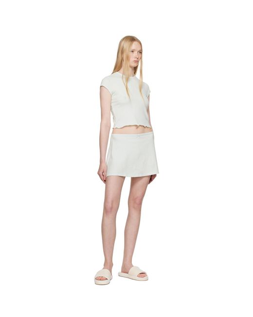 Skims White Drop Needle Pointelle Miniskirt