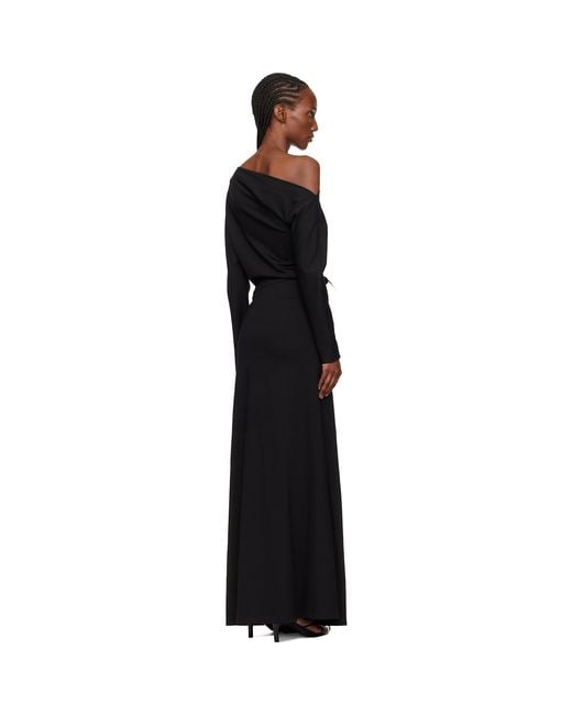 Rohe Black Twisted Jersey Maxi Dress