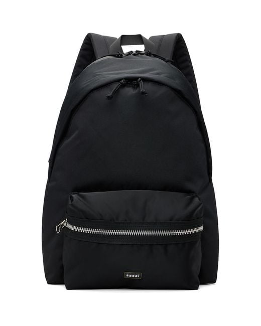 Sacai Black Pocket Backpack for men