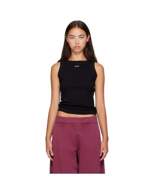 Off-White c/o Virgil Abloh Black 'Off' Stamp Round Tank Top