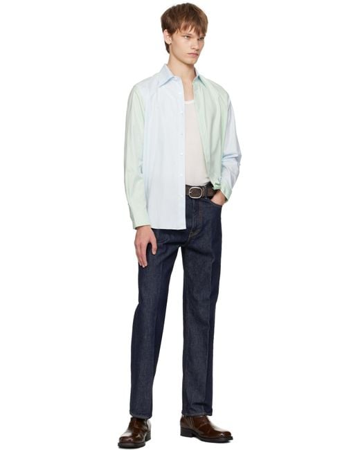 AURALEE Finx Ox Chambray Shirt in White for Men | Lyst UK