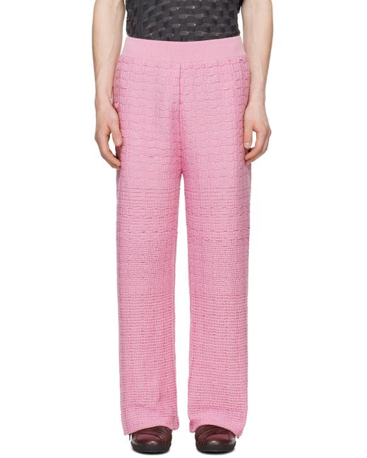 Isa Boulder Pink Ssense Exclusive Tick Trousers for men
