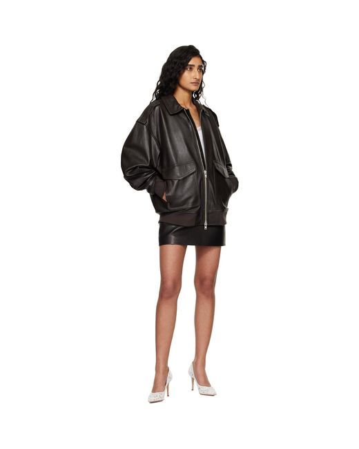 Frankie Shop Black Viper Leather Jacket