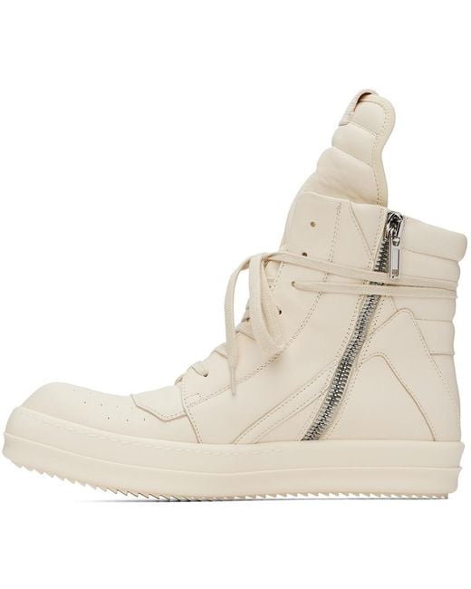 Rick Owens White Off- Geobasket Sneakers for men