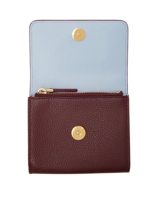 Marni Purple Burgundy Mending' Leather Flap Card Holder for men