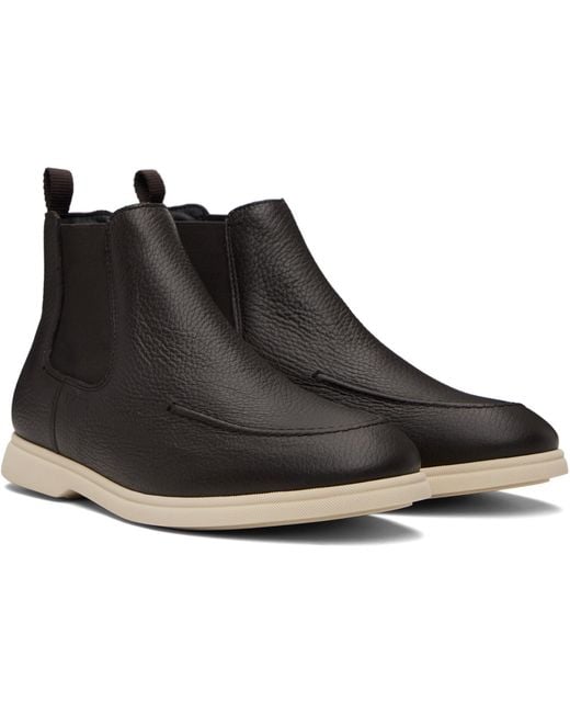 Boss Black Leather Chelsea Boots for men