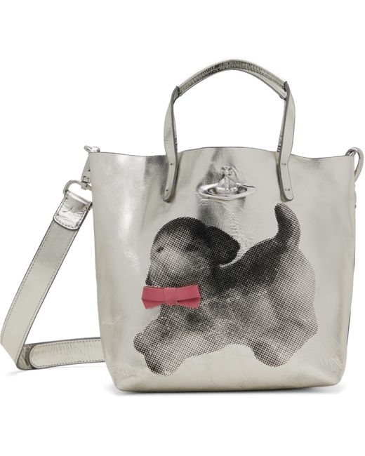 メンズ Vivienne Westwood シルバー スモール Studio ショッパートート Gray