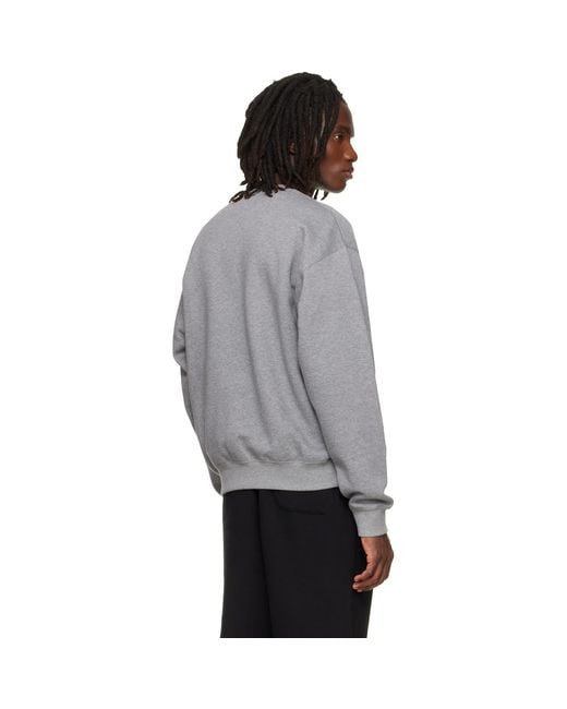 Jil Sander Gray Cotton Crew-Neck Sweatshirt for men