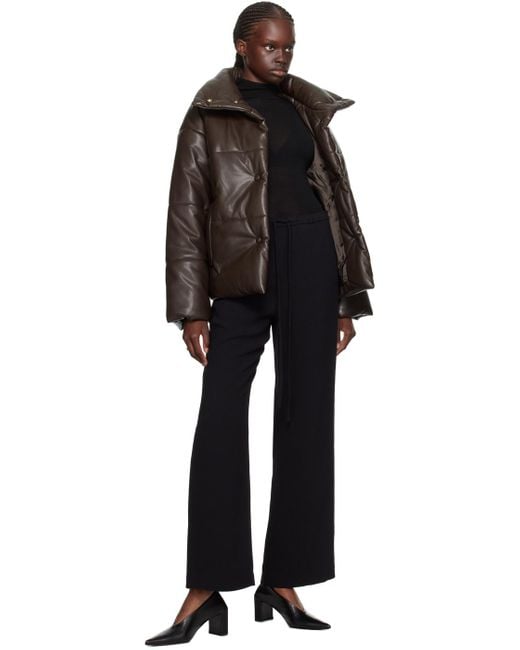 Nanushka Brown Hide Vegan Leather Jacket