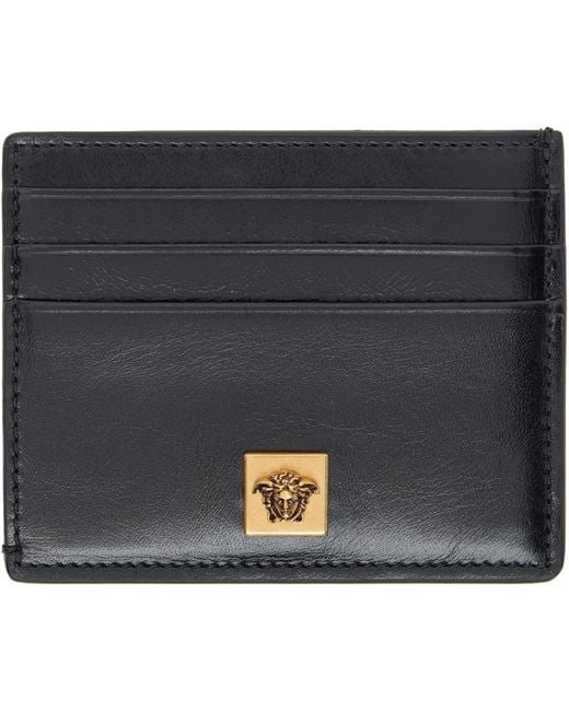 Versace Black Severine Leather Card Holder for men