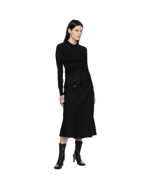 Dion Lee Black Garter Long Sleeve T-Shirt