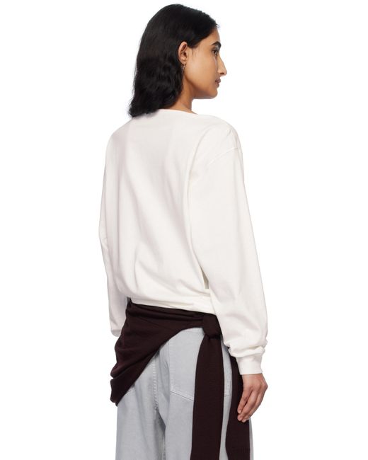 Lemaire オフホワイト ワイドネック Tシャツ Black