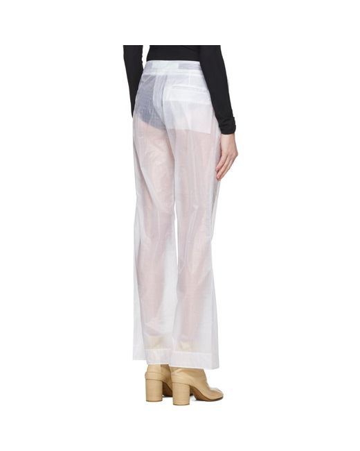 White Transparent Trousers | Lyst