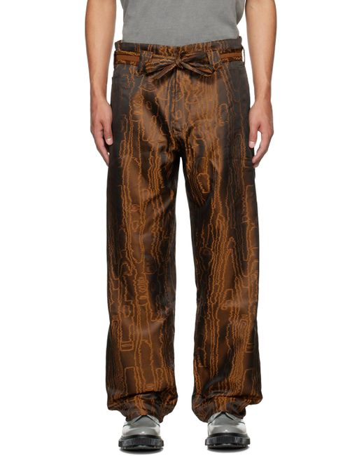 Nicholas Daley Brown Graphic Trousers for men