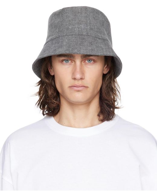 Wooyoungmi Gray Cotton Bucket Hat for men