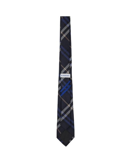 Burberry Black Check Silk Tie for men