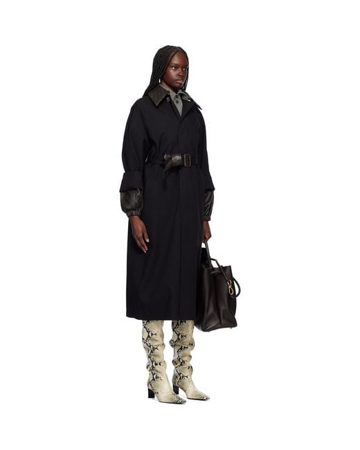 Bottega Veneta Black Cotton Trench Coat